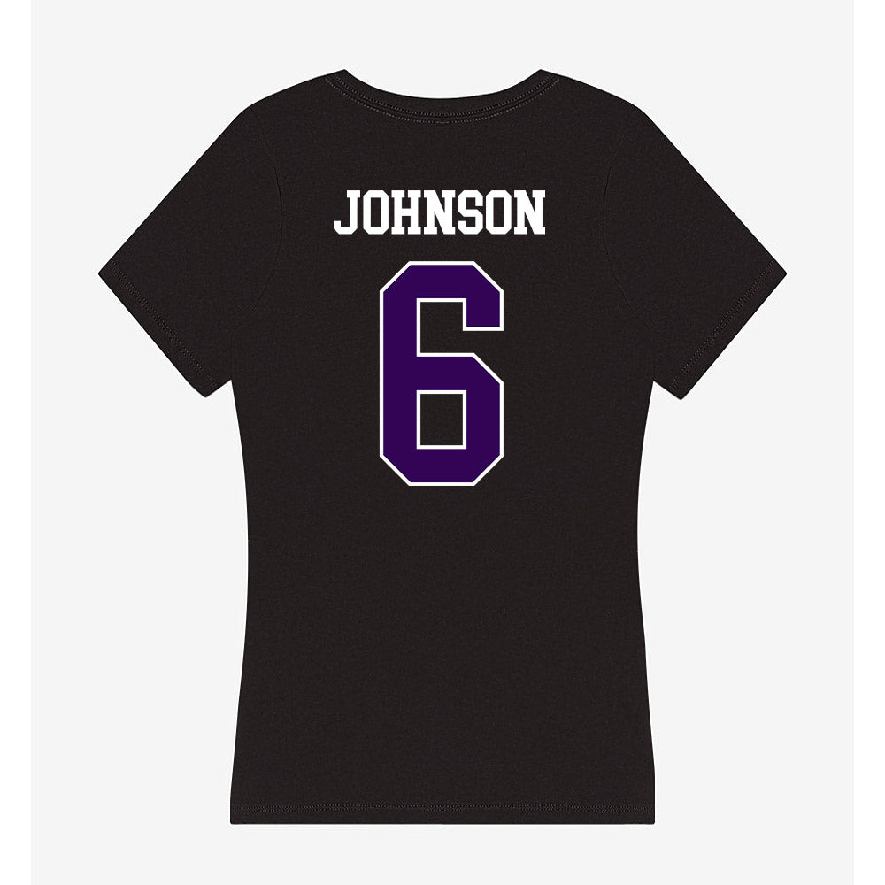 Kansas State - NCAA Men's Basketball : Marcus Johnson - Women's V-Neck T-Shirt-1