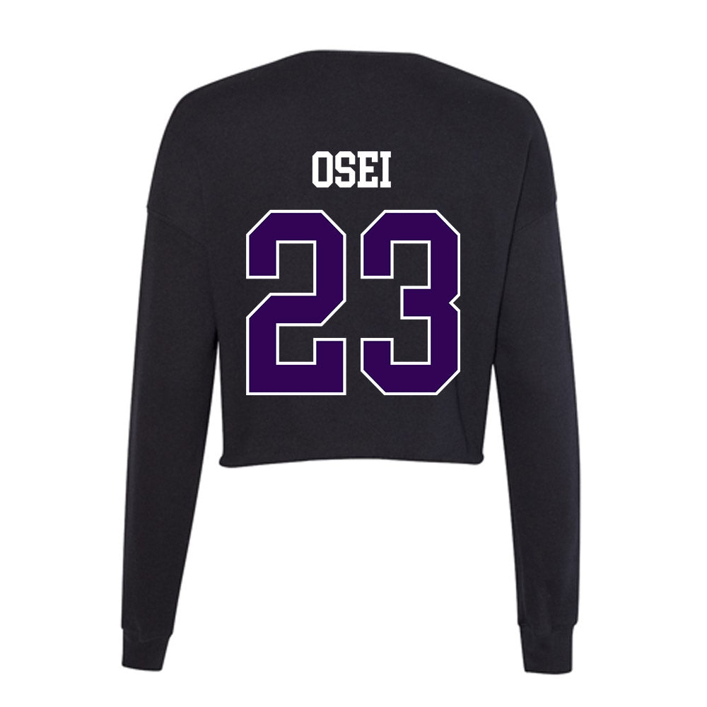 Kansas State - NCAA Men's Basketball : Stephen Osei - Women's Cropped Crew Fleece-1