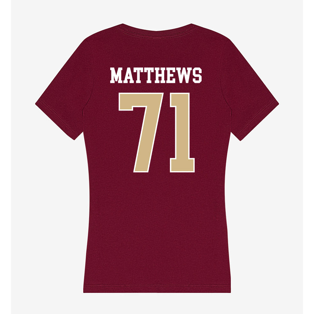 FSU - NCAA Football : JaElyne Matthews - Women's V-Neck T-Shirt-1