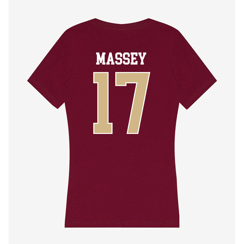 FSU - NCAA Beach Volleyball : Myriah Massey - Women's V-Neck T-Shirt-1
