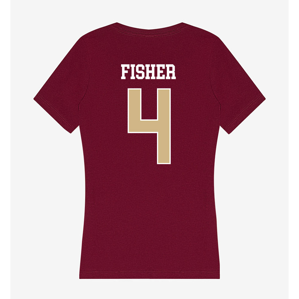 FSU - NCAA Baseball : Cal Fisher - Women's V-Neck T-Shirt-1