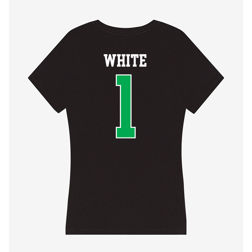 Marshall - NCAA Men's Basketball : Kaiden White - Women's V-Neck T-Shirt-1