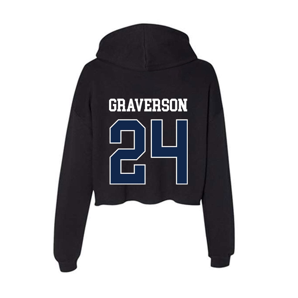 BU - NCAA Baseball : Cole Graverson - Women's Crop Fleece Hoodie-1