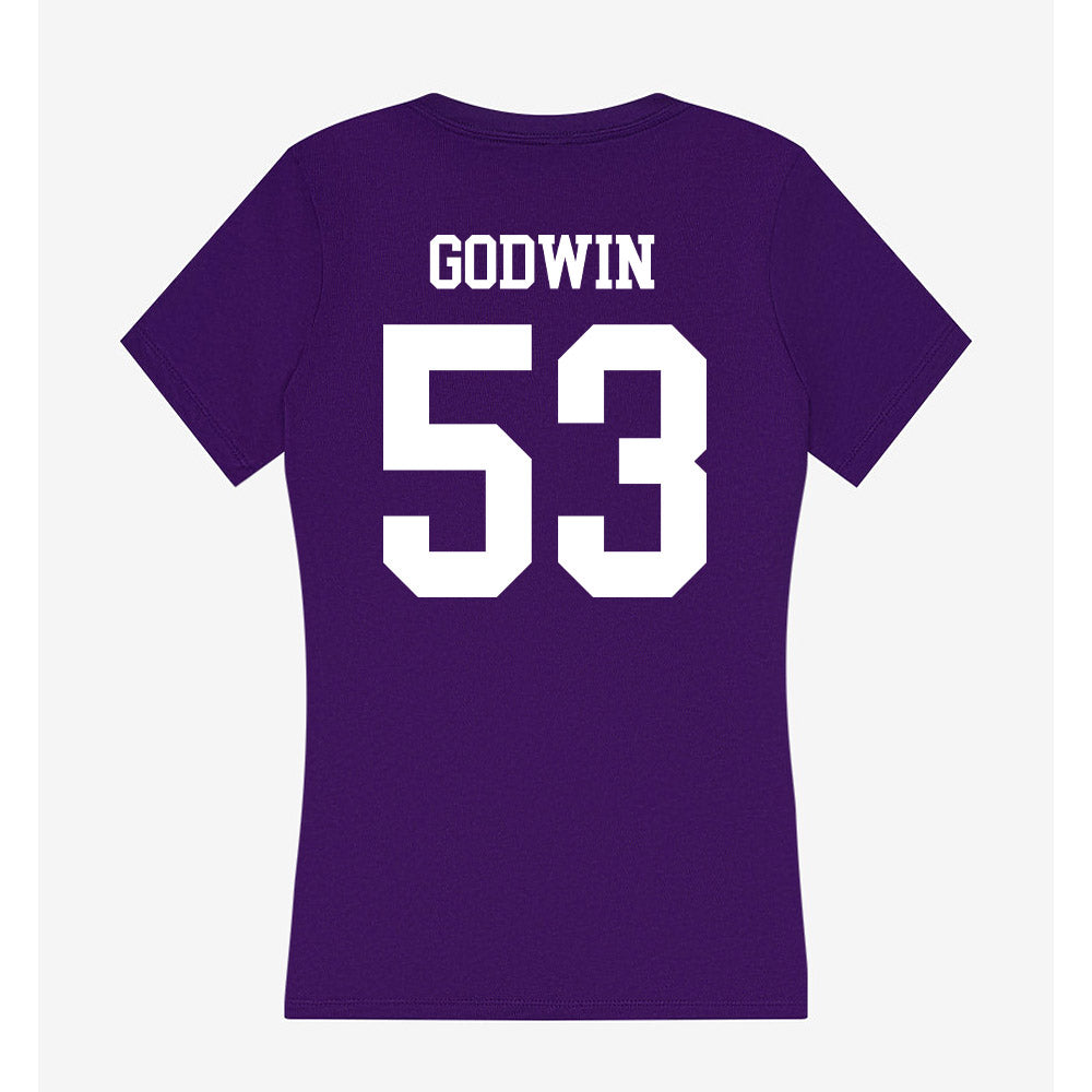 North Alabama - NCAA Football : Evan Godwin - Women's V-Neck T-Shirt-1