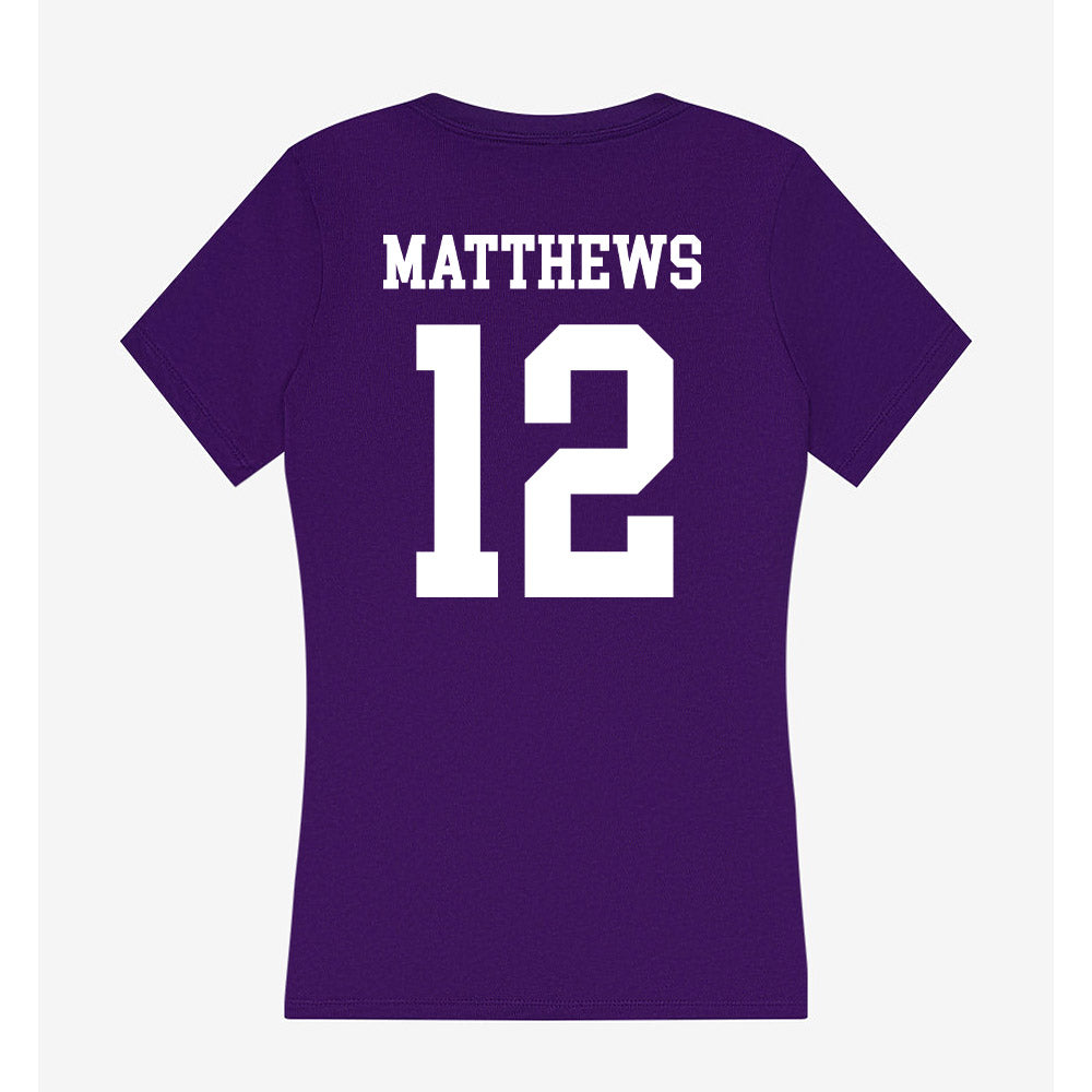North Alabama - NCAA Softball : Emily Matthews - Women's V-Neck T-Shirt-1