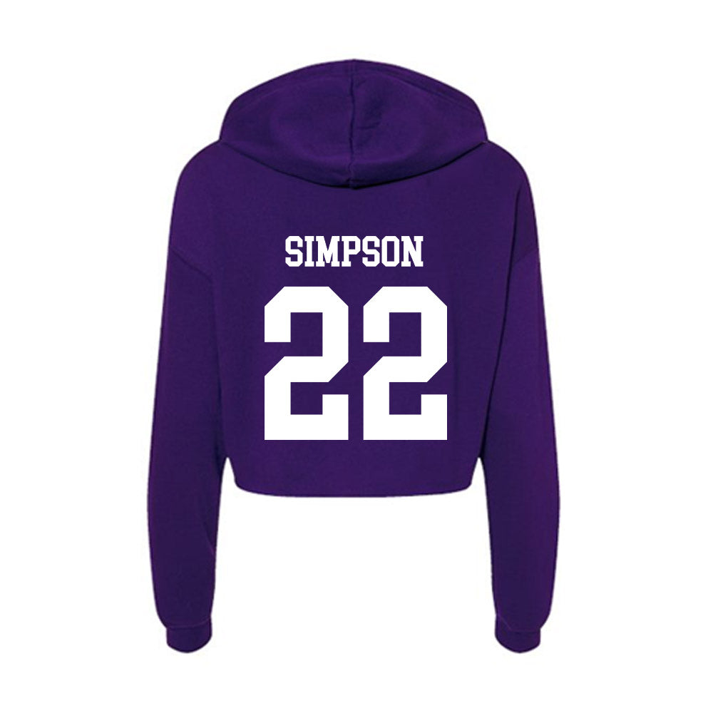 North Alabama - NCAA Football : Jaylen Simpson - Women's Crop Fleece Hoodie-1