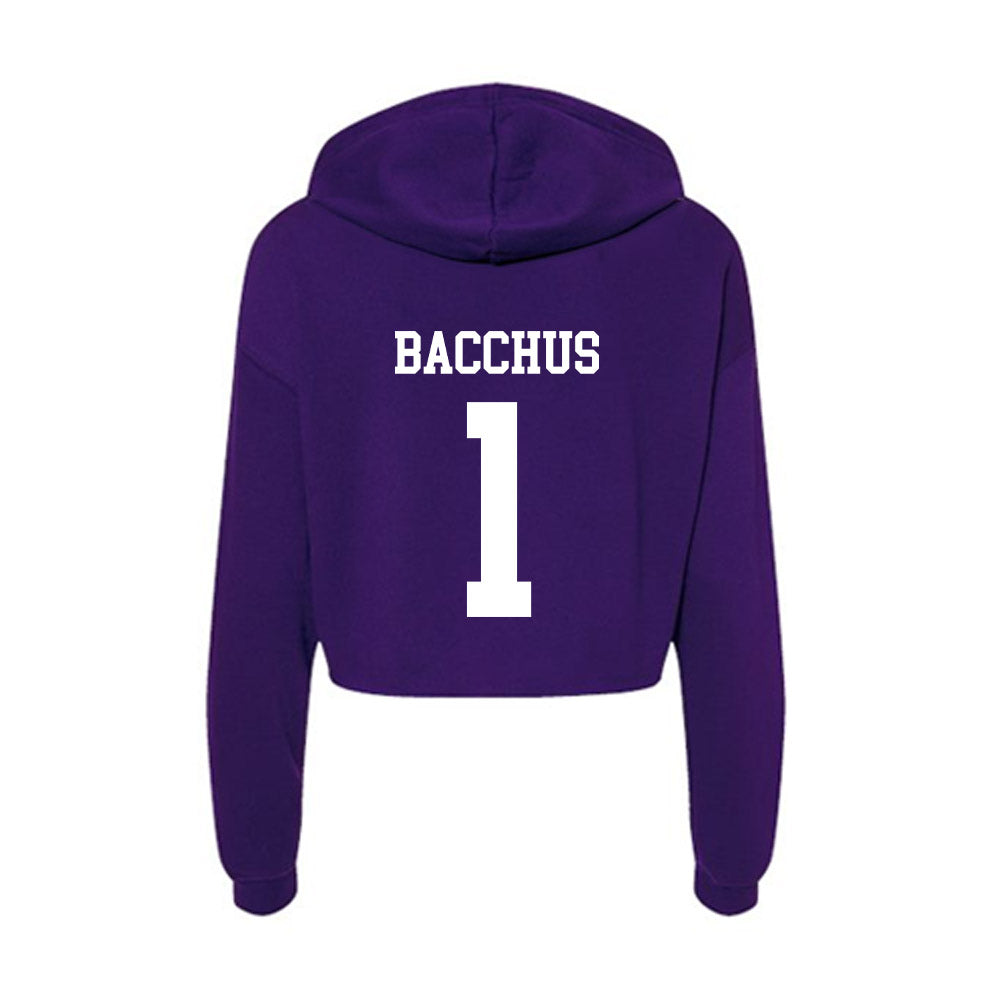 North Alabama - NCAA Men's Basketball : Donte Bacchus - Women's Crop Fleece Hoodie-1