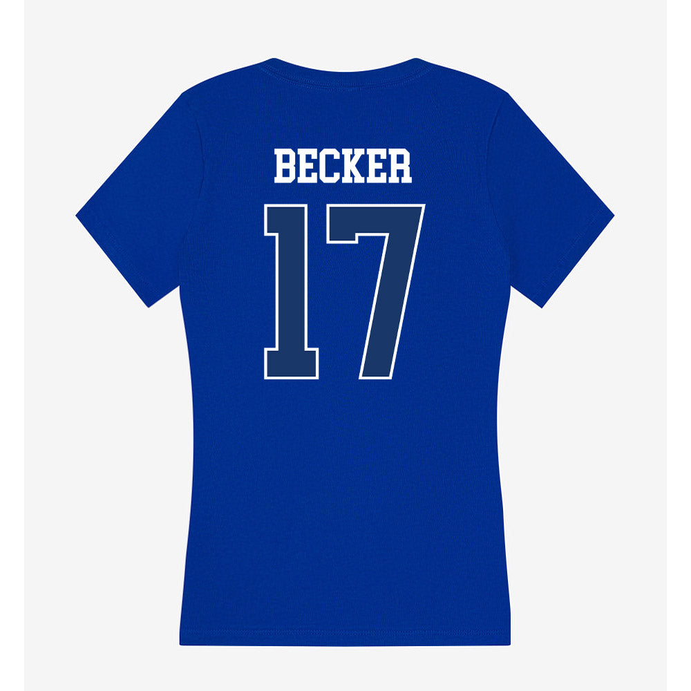 Drake - NCAA Women's Basketball : Anna Becker - Women's V-Neck T-Shirt-1