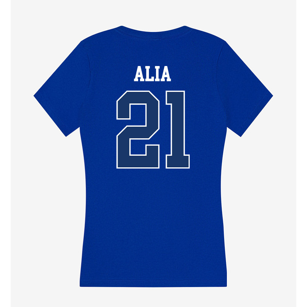 Drake - NCAA Men's Basketball : Andrew Alia - Women's V-Neck T-Shirt-1