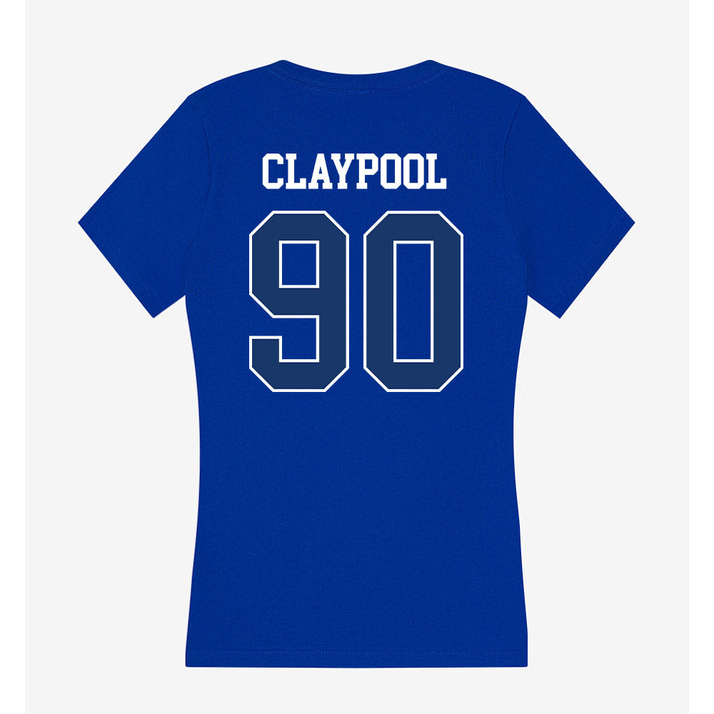 Drake - NCAA Football : Finn Claypool - Women's V-Neck T-Shirt-1