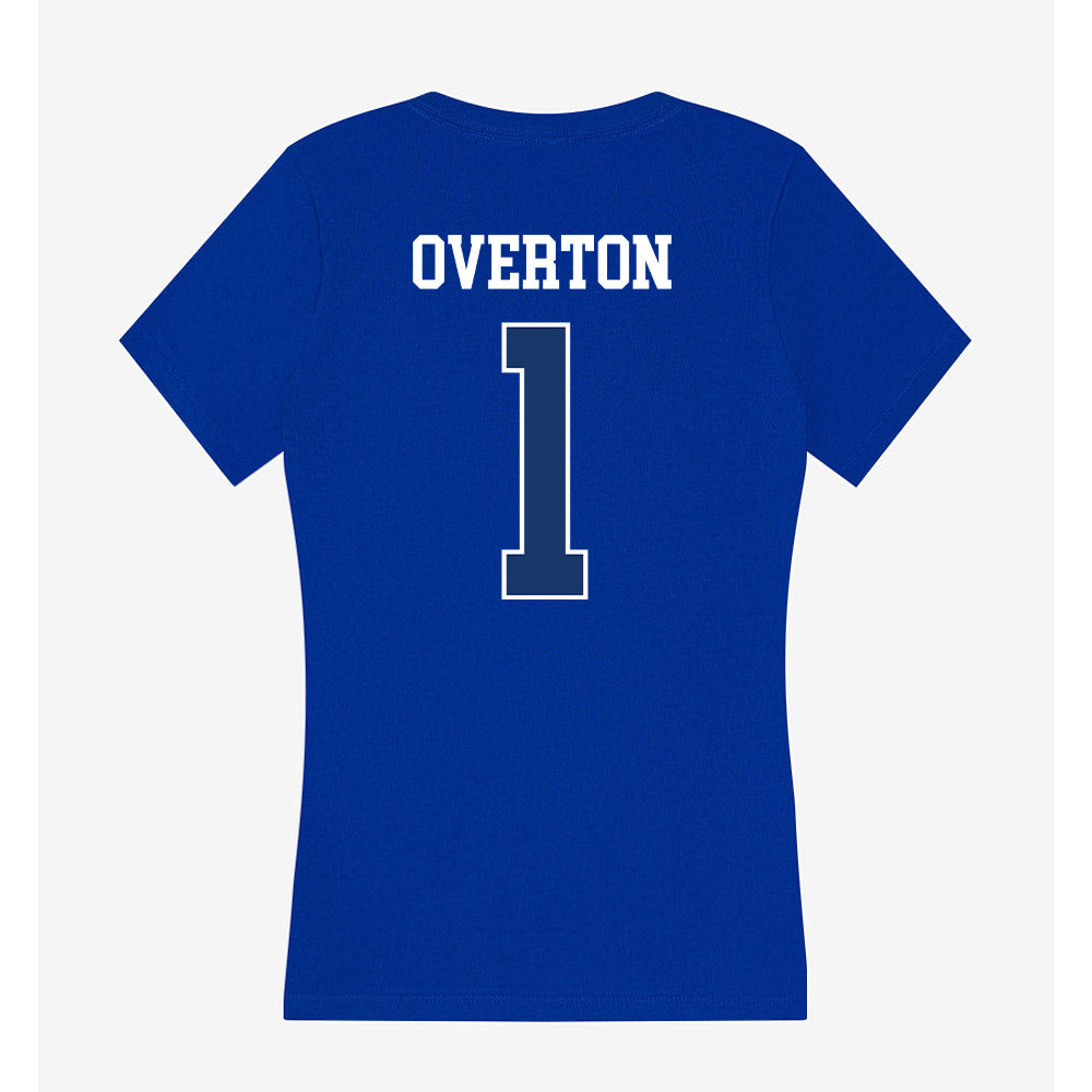 Drake - NCAA Men's Basketball : Kevin Overton - Women's V-Neck T-Shirt-1