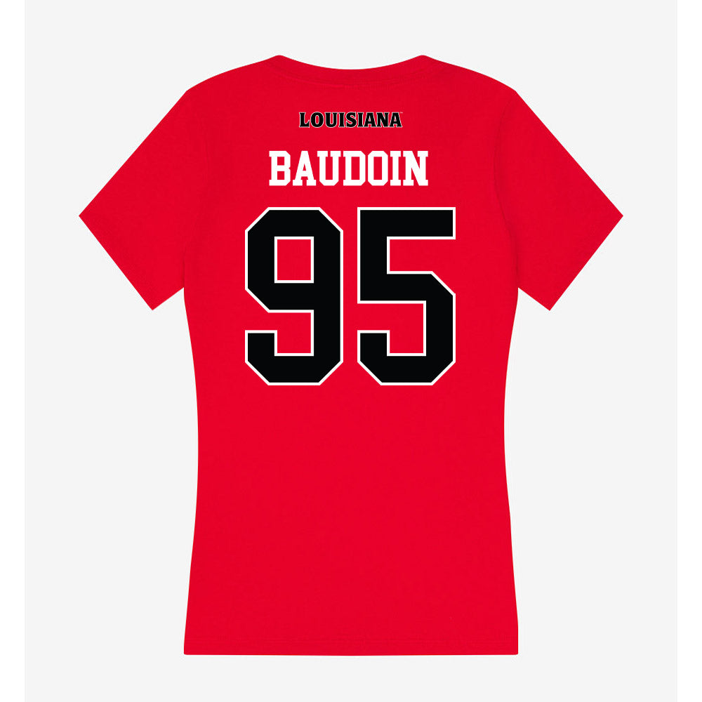 Louisiana - NCAA Football : Maxie Baudoin - Women's V-Neck T-Shirt-1