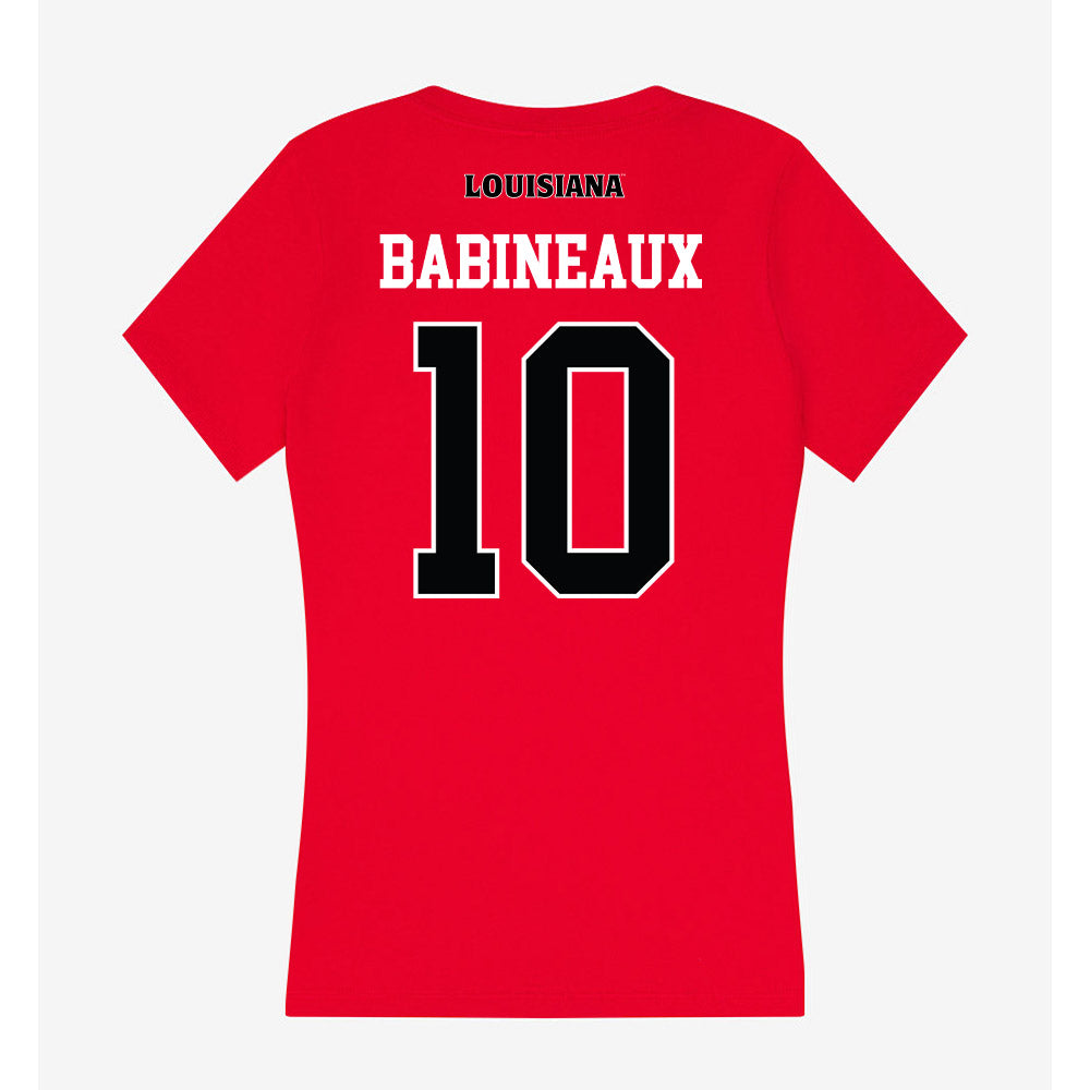 Louisiana - NCAA Football : Russell Babineaux - Women's V-Neck T-Shirt-1