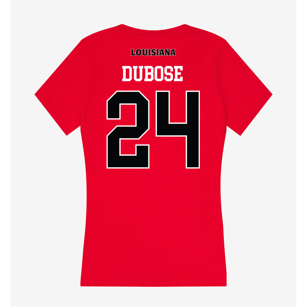Louisiana - NCAA Football : Lorenzell Dubose - Women's V-Neck T-Shirt-1