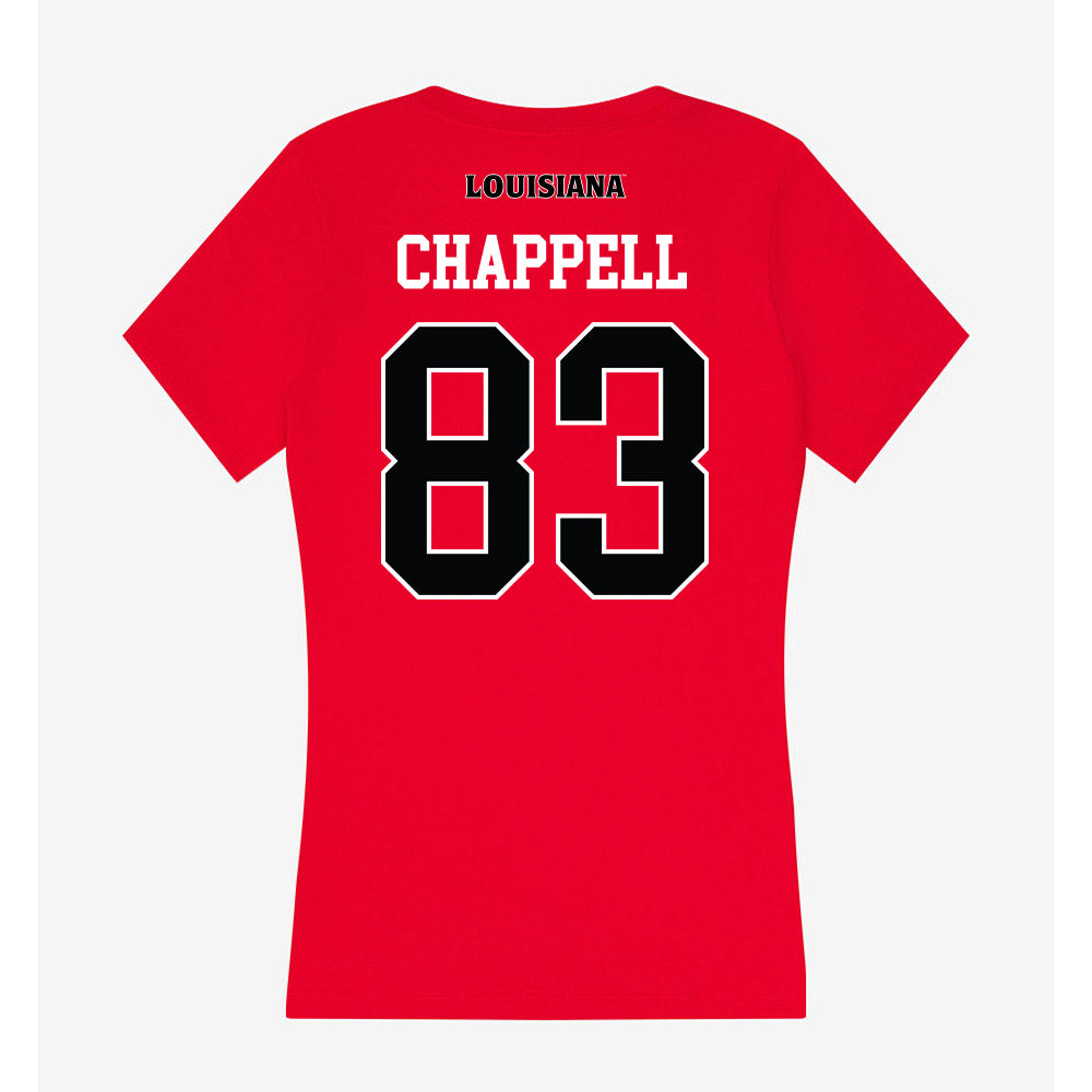 Louisiana - NCAA Football : Brock Chappell - Women's V-Neck T-Shirt-1