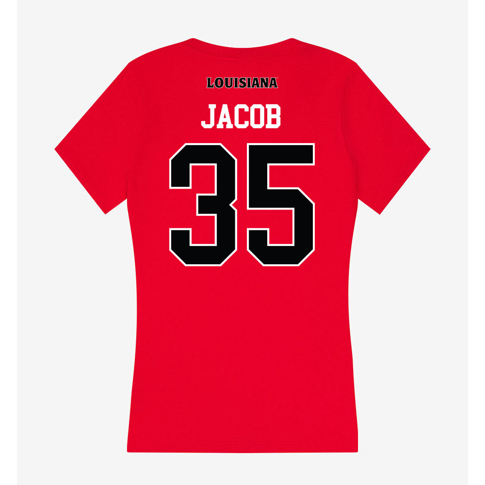 Louisiana - NCAA Football : Collin Jacob - Women's V-Neck T-Shirt-1