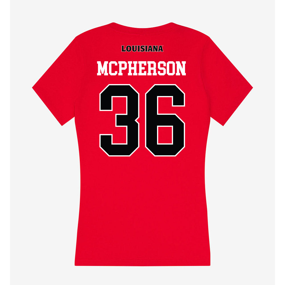 Louisiana - NCAA Football : conor Mcpherson - Women's V-Neck T-Shirt-1