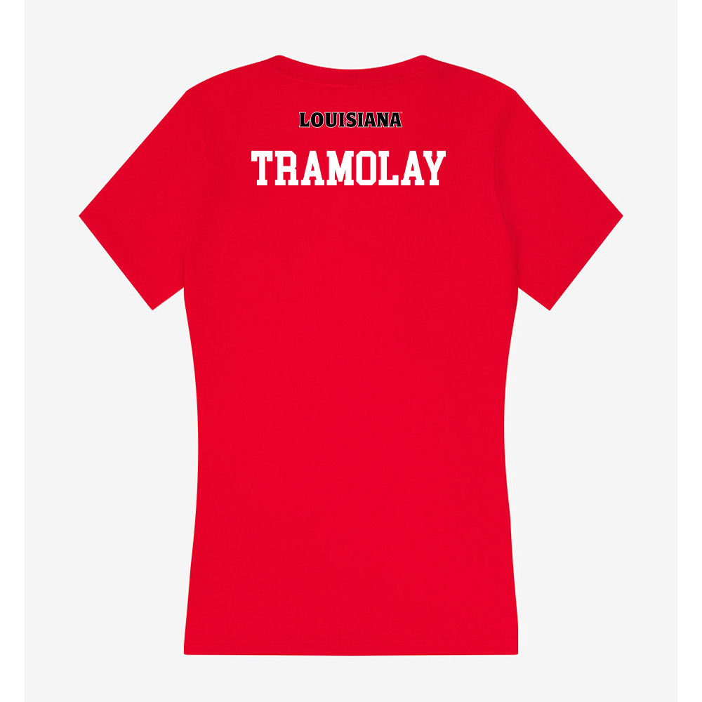 Louisiana - NCAA Men's Tennis : L�onard Tramolay - Women's V-Neck T-Shirt-1