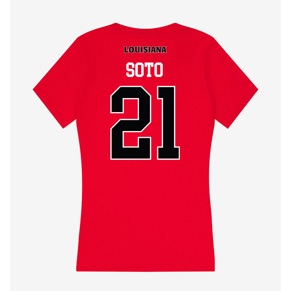Louisiana - NCAA Softball : Lillian Soto - Women's V-Neck T-Shirt-1