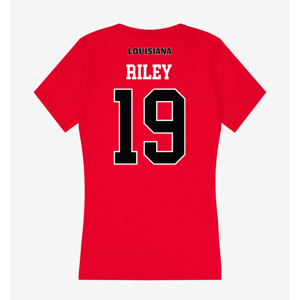 Louisiana - NCAA Football : Cameron Riley - Women's V-Neck T-Shirt-1