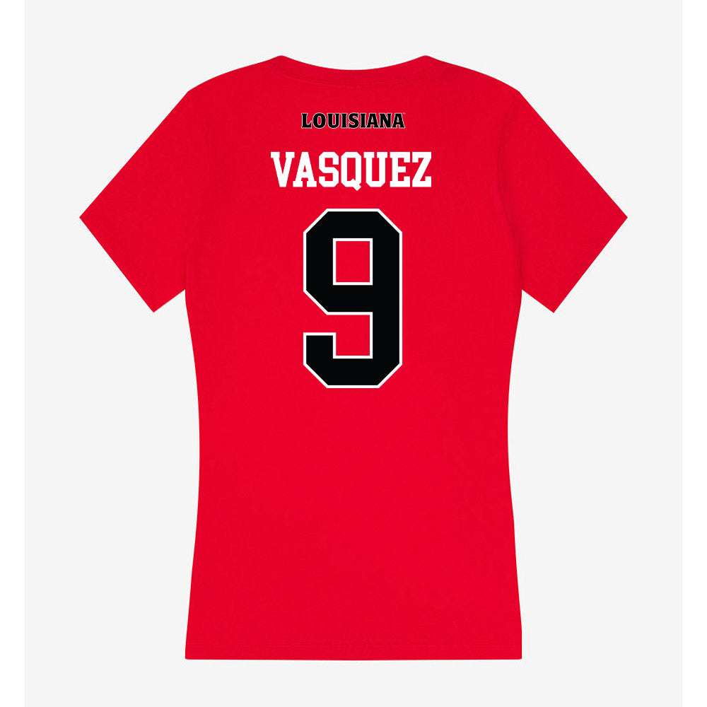 Louisiana - NCAA Softball : Cecilia Vasquez - Women's V-Neck T-Shirt-1