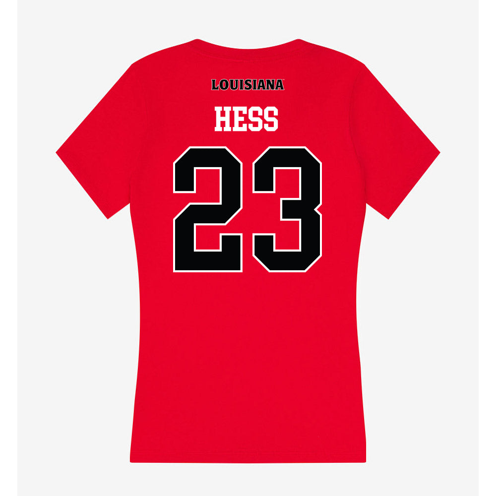 Louisiana - NCAA Baseball : Tate Hess - Women's V-Neck T-Shirt-1