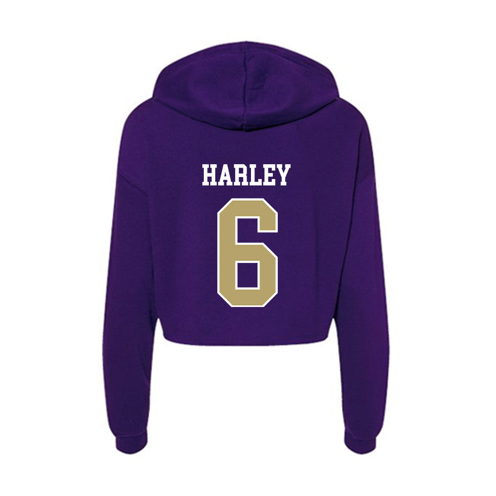 JMU - NCAA Football : Chantz Harley - Women's Crop Fleece Hoodie-1