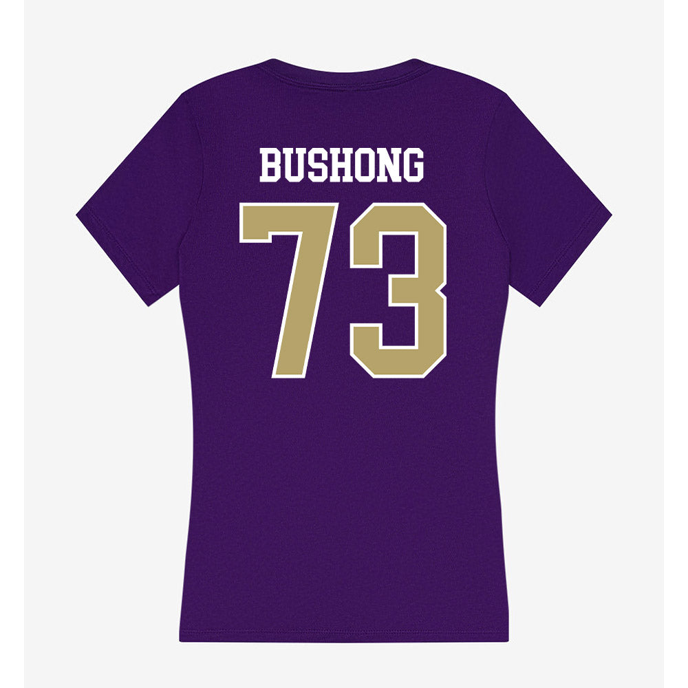 JMU - NCAA Football : Evan Bushong - Women's V-Neck T-Shirt-1