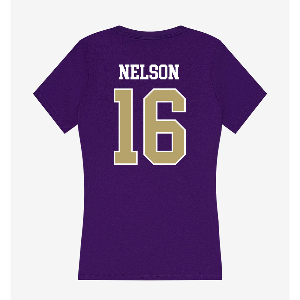 JMU - NCAA Women's Soccer : chloe nelson - Women's V-Neck T-Shirt-1