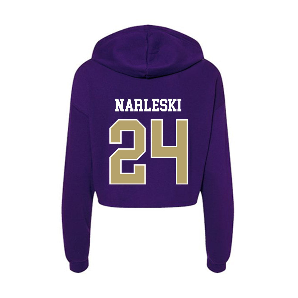 JMU - NCAA Women's Field Hockey : Julie Narleski - Women's Crop Fleece Hoodie-1