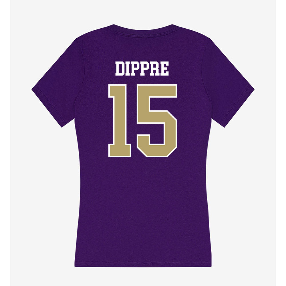 JMU - NCAA Football : Lacota Dippre - Women's V-Neck T-Shirt-1