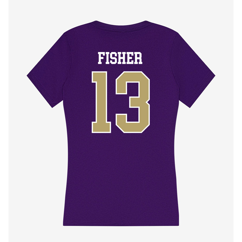 JMU - NCAA Women's Soccer : Abby Fisher - Women's V-Neck T-Shirt-1
