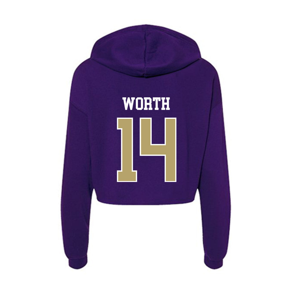 JMU - NCAA Baseball : Conner Worth - Women's Crop Fleece Hoodie-1