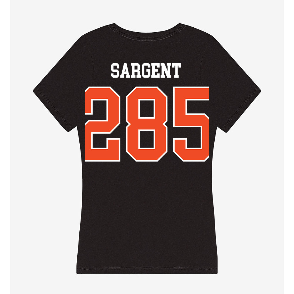 Campbell - NCAA Wrestling : Landon Sargent - Women's V-Neck T-Shirt-1