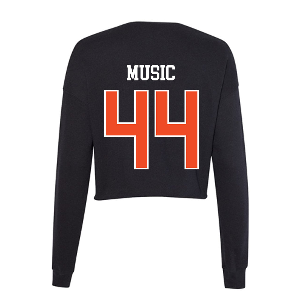 Campbell - NCAA Baseball : Jett Music - Women's Cropped Crew Fleece-1