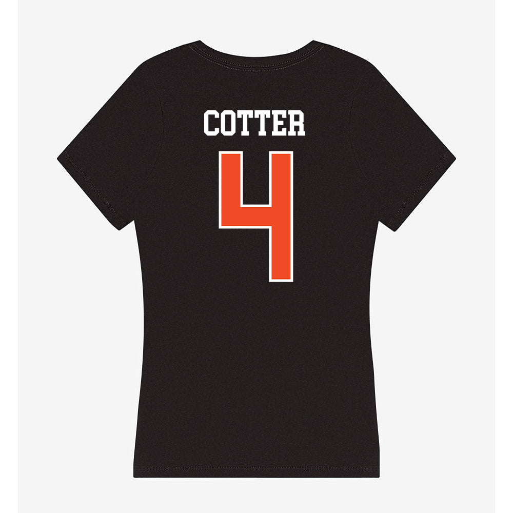 Campbell - NCAA Women's Basketball : Taylor Cotter - Women's V-Neck T-Shirt-1