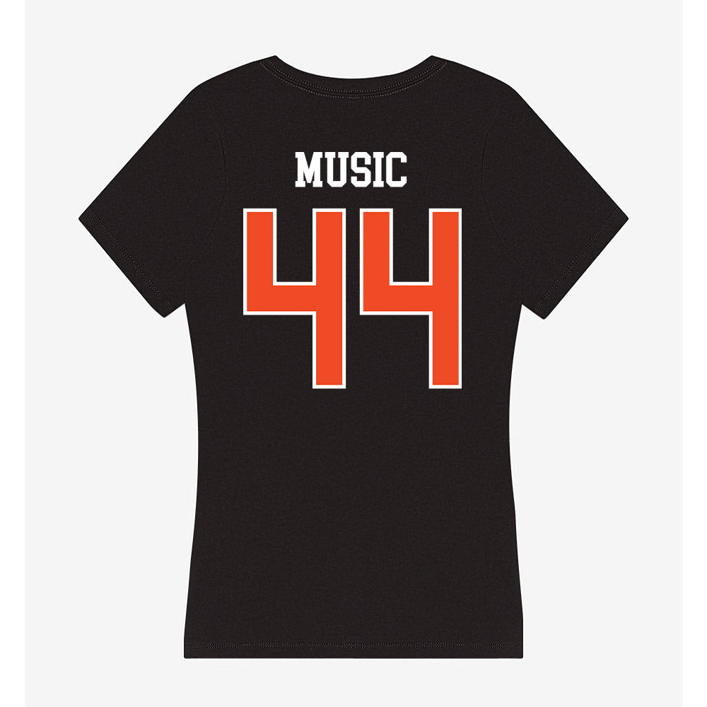 Campbell - NCAA Baseball : Jett Music - Women's V-Neck T-Shirt-1