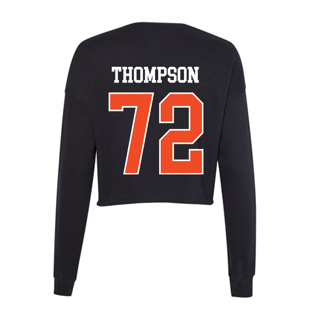Campbell - NCAA Football : Donovan Thompson - Women's Cropped Crew Fleece-1