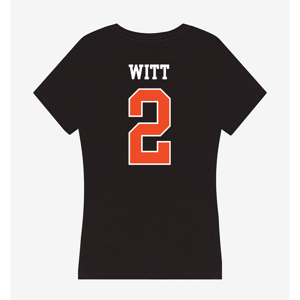 Campbell - NCAA Women's Lacrosse : Claire Witt - Women's V-Neck T-Shirt-1