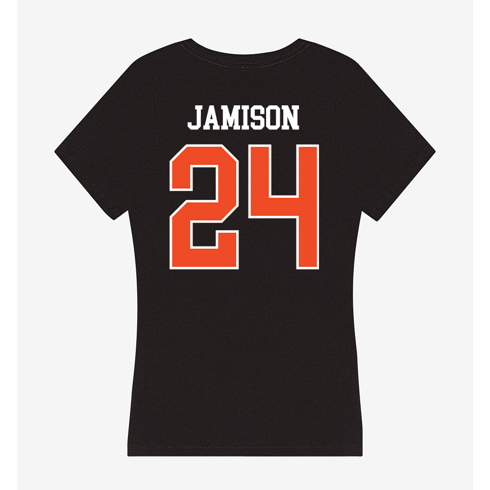 Campbell - NCAA Women's Soccer : Natalie Jamison - Women's V-Neck T-Shirt-1