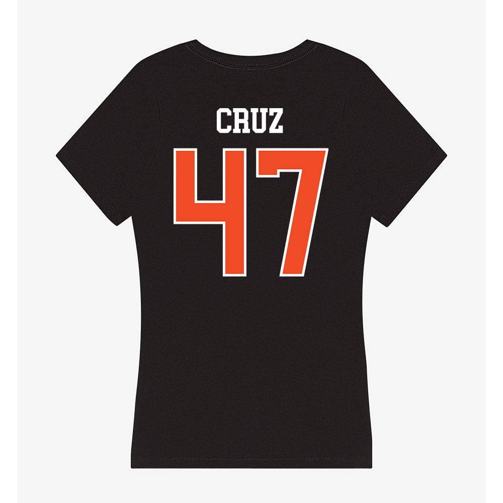 Campbell - NCAA Baseball : Gabriel Cruz - Women's V-Neck T-Shirt-1