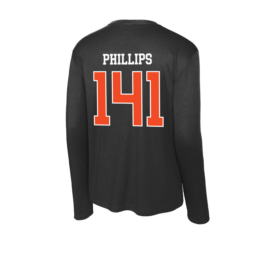 Campbell - NCAA Wrestling : Ryan Phillips - Activewear Long Sleeve T-Shirt-1