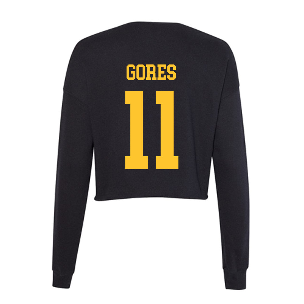 Wyoming - NCAA Men's Basketball : Gavin Gores - Women's Cropped Crew Fleece-1