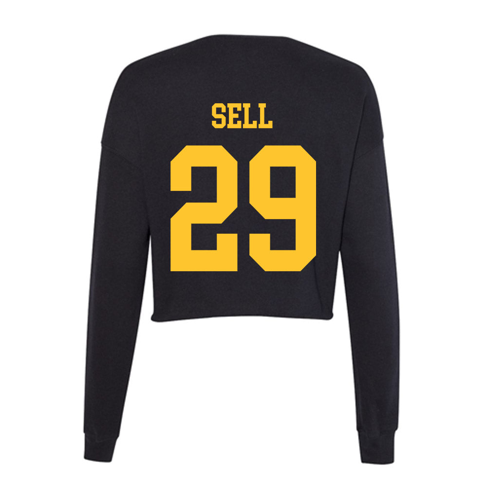 Wyoming - NCAA Football : Isaac Sell - Women's Cropped Crew Fleece-1