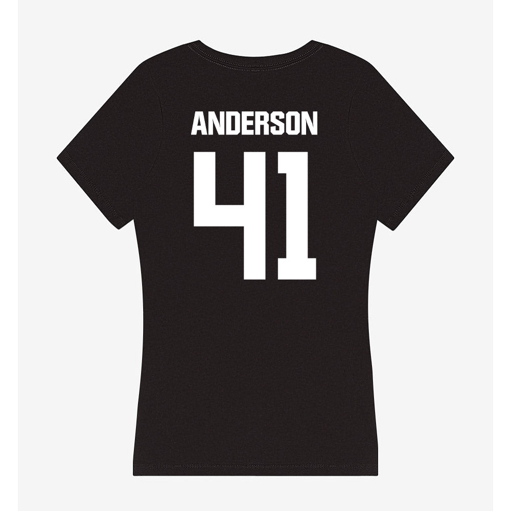 Davidson - NCAA Baseball : Hunter Anderson - Women's V-Neck T-Shirt-1