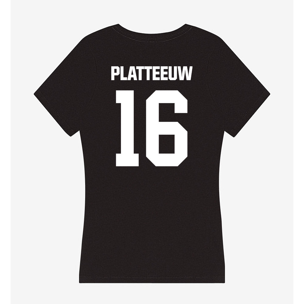 Davidson - NCAA Men's Basketball : Ian Platteeuw - Women's V-Neck T-Shirt-1