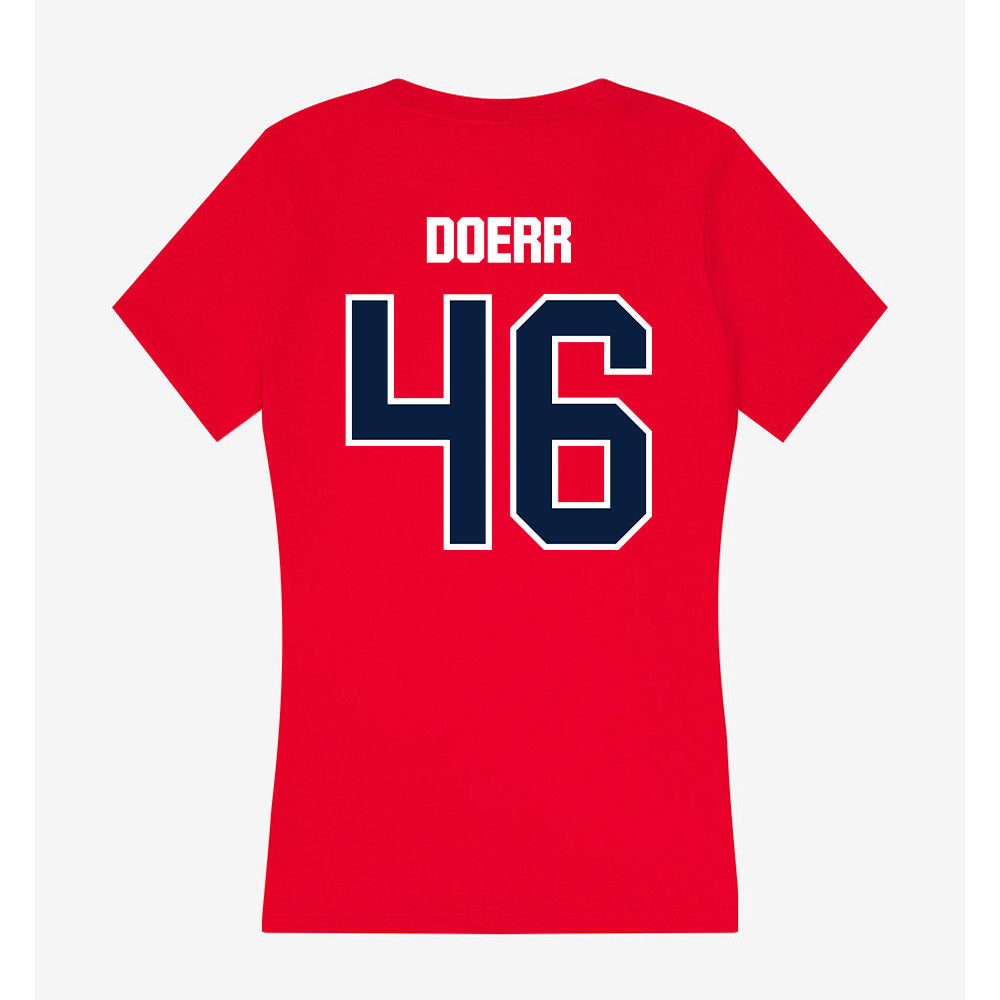 Liberty - NCAA Softball : Paige Doerr - Women's V-Neck T-Shirt-1