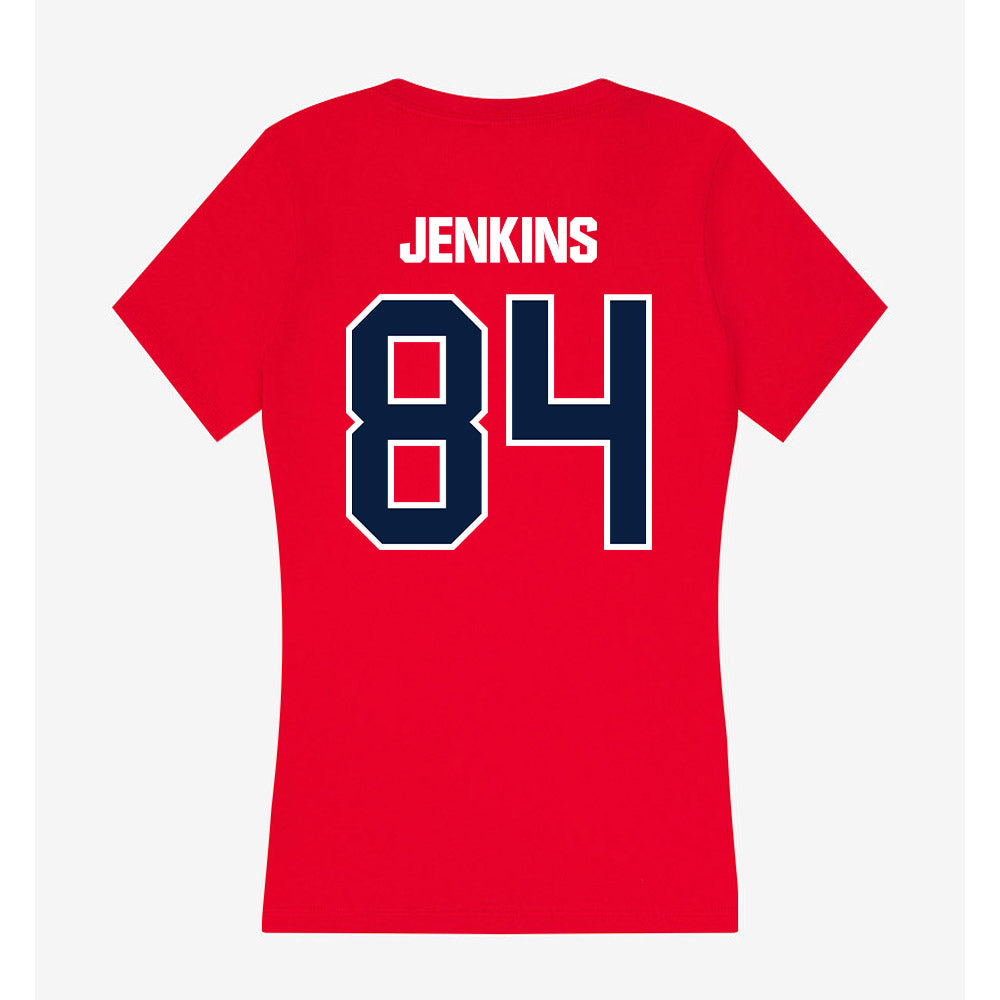Liberty - NCAA Football : Jacob Jenkins - Women's V-Neck T-Shirt-1