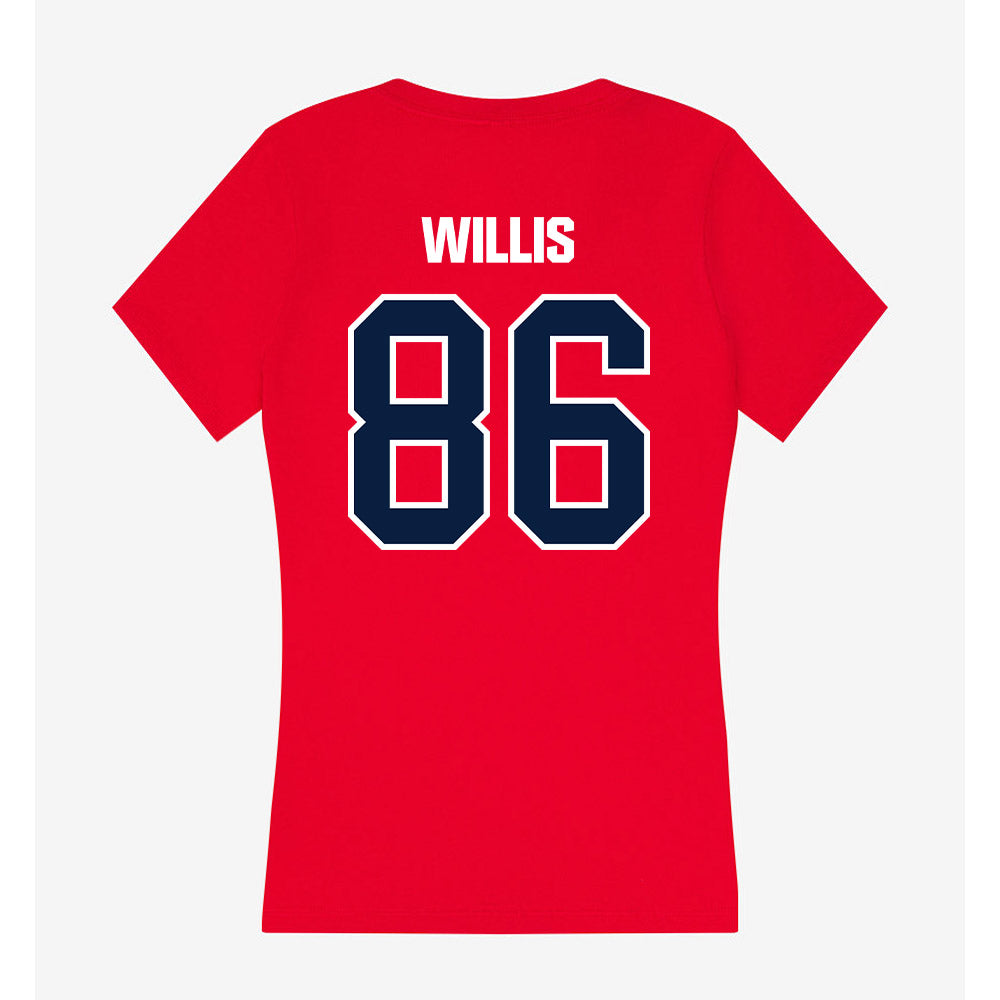 Liberty - NCAA Football : Caleb Willis - Women's V-Neck T-Shirt-1