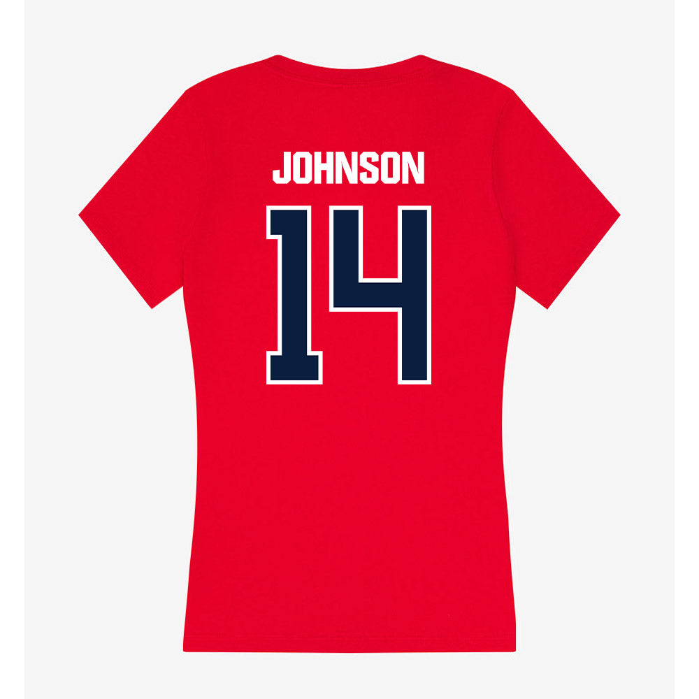 Liberty - NCAA Baseball : Peter Johnson - Women's V-Neck T-Shirt-1